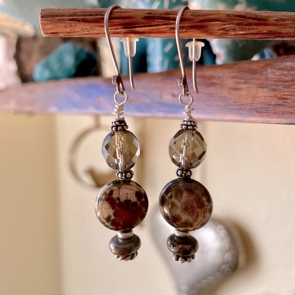 Mexican Orbicular Jasper Earrings - image 2